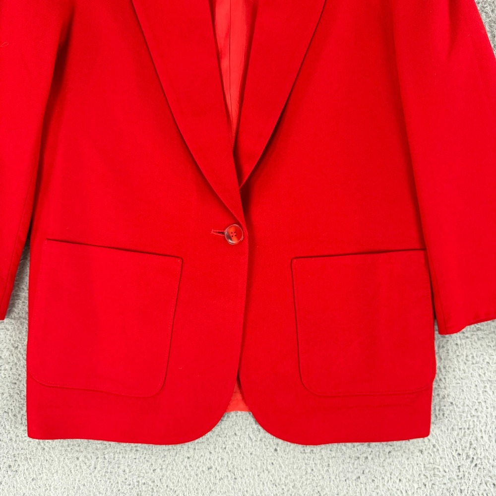 Vintage Pendleton Blazer Womens L Red 100% Virgin Wool Made USA Jacket Classic - Picture 4 of 13